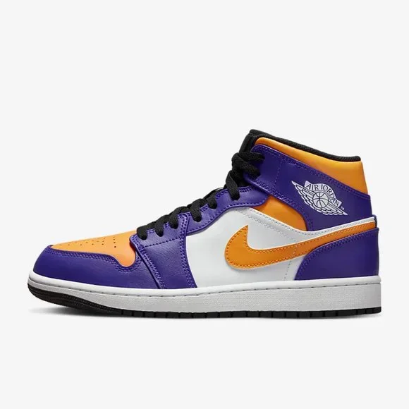 Air Jordan 1 Mid Men's Concord/White/Black/Taxi Sneakers -USA Size:11.5- NIB